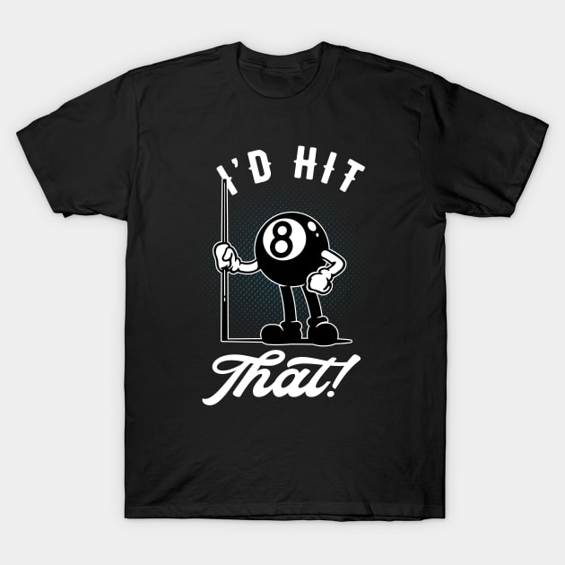 Billiard Cue Sports Funny 8-Ball Cartoon Pool T-Shirt by Foxxy Merch